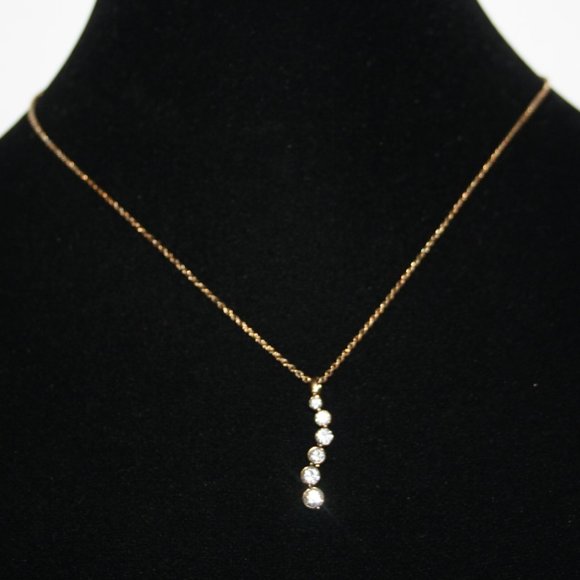 Beautiful gold and CZ stone drop necklace